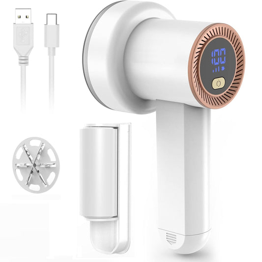 Aparat electric pentru indepartarea scamelor, Lucmark, Model M2, Acumulator, Portabil, Baterie 2000 mAh, Functionare 2-6 ore, Alb