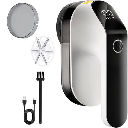 Aparat electric pentru indepartarea scamelor, Lucmark, Acumulator, Portabil, 9000 rpm, Alb-negru