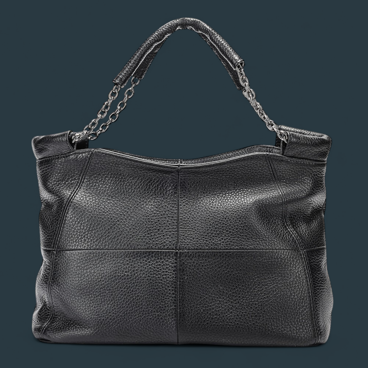 Geanta dama din piele naturala, Lucmark, curea de umar reglabila si detasabila, 30 x 13 x 22 cm, capacitate generoasa, negru