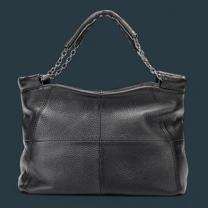 Geanta dama din piele naturala, Lucmark, curea de umar reglabila si detasabila, 30 x 13 x 22 cm, capacitate generoasa, negru