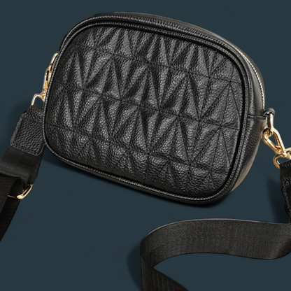 Geanta dama din piele naturala, Lucmark, practica, versatila, design modern, dimensiuni 20 x 7.5 x 14 cm, negru