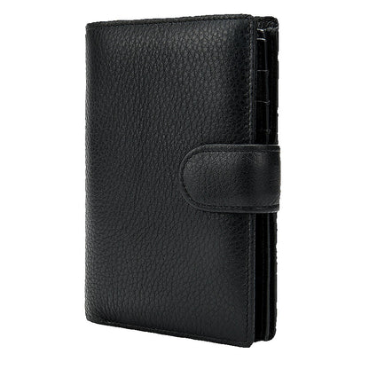 Portofel barbati, Lucmark, piele naturala, 14x10x1.5 cm, Negru