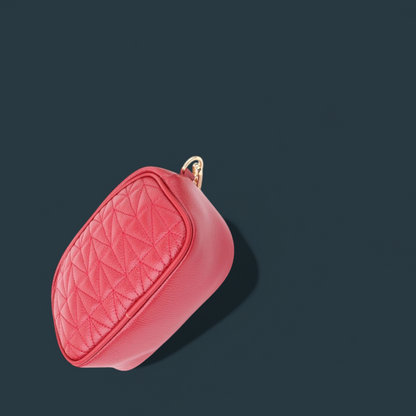 Geanta dama din piele naturala, Lucmark, practica, versatila, design modern, dimensiuni 20 x 7.5 x 14 cm, rosu