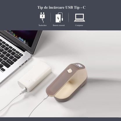 Aparat electric pentru indepartarea scamelor, Lucmark, Acumulator, Portabil, 9000 rpm, Sampanie