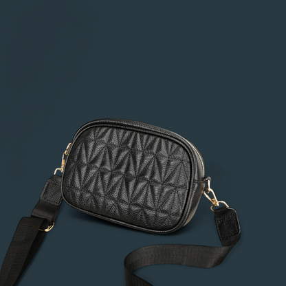 Geanta dama din piele naturala, Lucmark, practica, versatila, design modern, dimensiuni 20 x 7.5 x 14 cm, negru