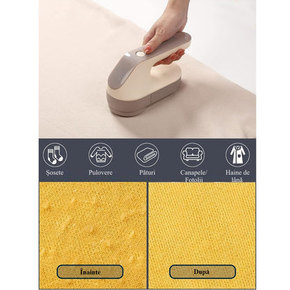 Aparat electric pentru indepartarea scamelor, Lucmark, Acumulator, Portabil, 9000 rpm, Sampanie