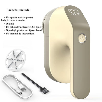 Aparat electric pentru indepartarea scamelor, Lucmark, Acumulator, Portabil, 9000 rpm, Sampanie