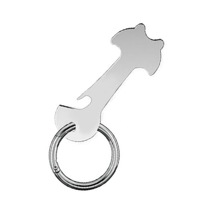 Breloc cu functie de deblocare cos de cumparaturi, Lucmark, desfacator de capace, otel inoxidabil, Argintiu