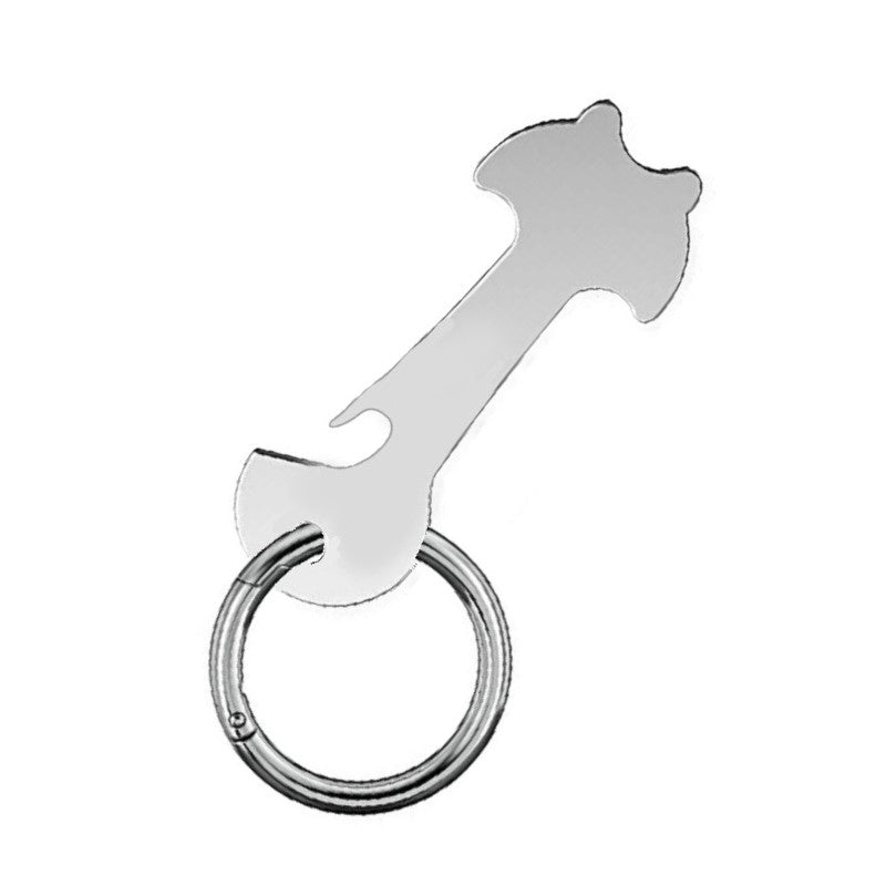 Breloc cu functie de deblocare cos de cumparaturi, Lucmark, desfacator de capace, otel inoxidabil, Argintiu