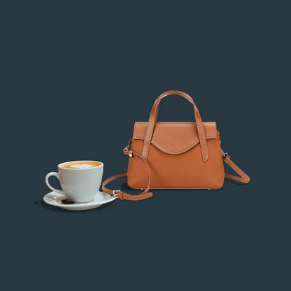 Geanta dama din piele naturala, Lucmark, compartimentare eficienta, design elegant, versatila, curele reglabile si detasabile, dimensiuni 25.5 x 11 x 17 cm, culoare – Maro