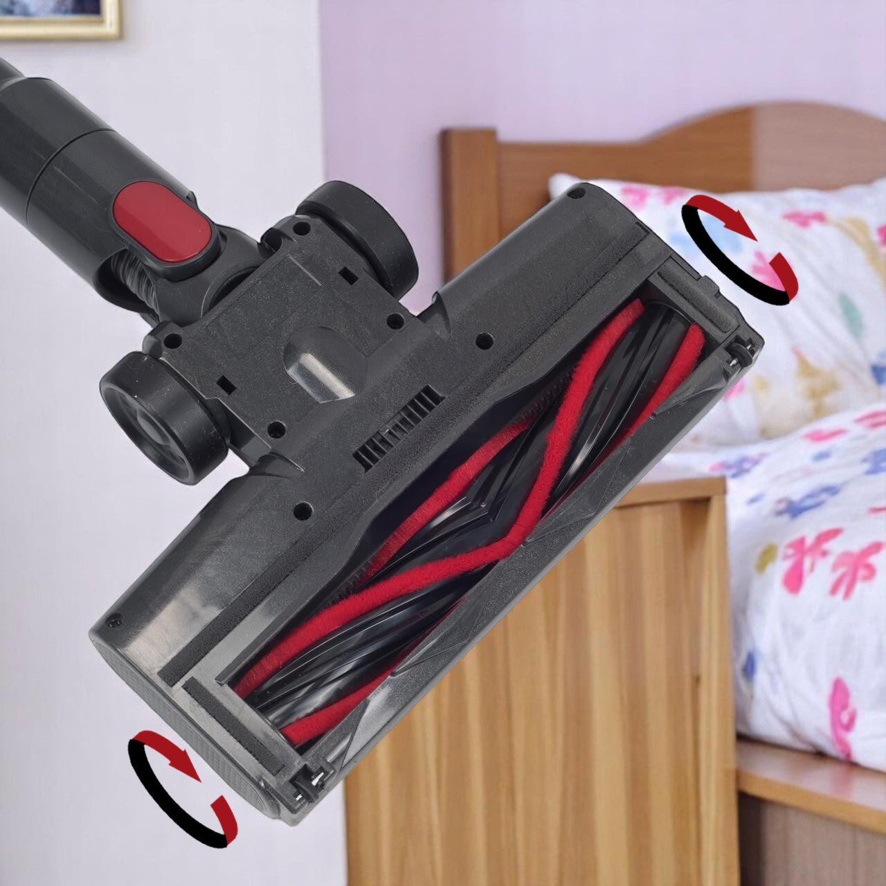 Aspirator vertical cu fir, 900W, fara sac, capacitate 0.7L, raza de actiune 6m, filtru HEPA, rosu