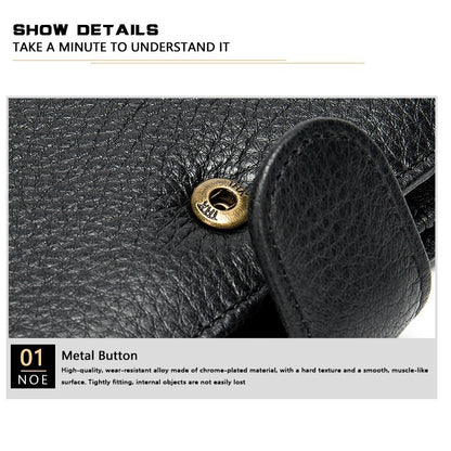 Portofel barbati, Lucmark, piele naturala, 14x10x1.5 cm, Negru