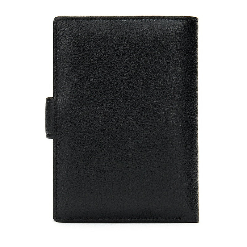 Portofel barbati, Lucmark, piele naturala, 14x10x1.5 cm, Negru