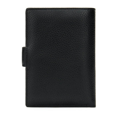 Portofel barbati, Lucmark, piele naturala, 14x10x1.5 cm, Negru