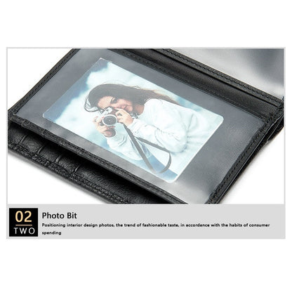 Portofel barbati, Lucmark, piele naturala, 14x10x1.5 cm, Negru