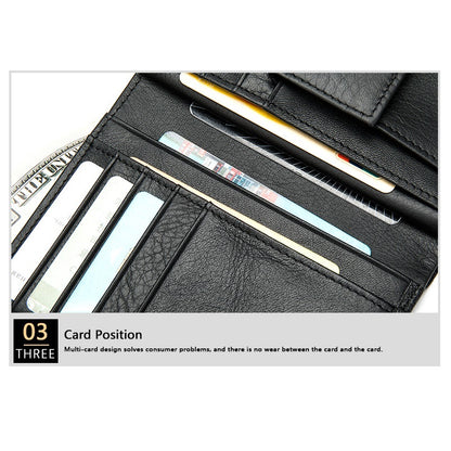 Portofel barbati, Lucmark, piele naturala, 14x10x1.5 cm, Negru