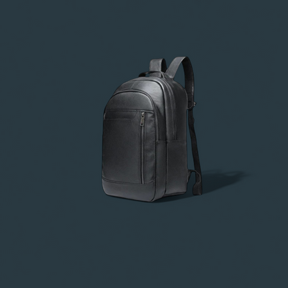 Rucsac premium pentru barbati, Lucmark, piele naturala, multifunctional, 42 × 15 × 30 cm, negru