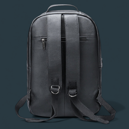 Rucsac premium pentru barbati, Lucmark, piele naturala, multifunctional, 42 × 15 × 30 cm, negru